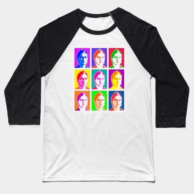 Warhol Frida Kahlo Pop Art Baseball T-Shirt by Jigsaw Youth